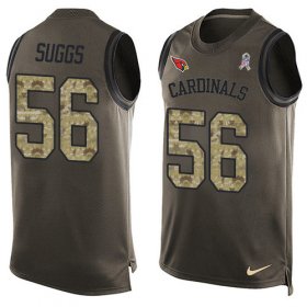 Wholesale Cheap Nike Cardinals #56 Terrell Suggs Green Men\'s Stitched NFL Limited Salute To Service Tank Top Jersey