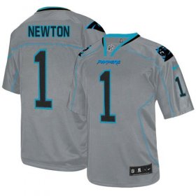 Wholesale Cheap Nike Panthers #1 Cam Newton Lights Out Grey Men\'s Stitched NFL Elite Jersey