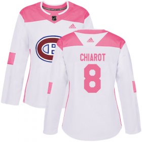 Wholesale Cheap Adidas Canadiens #8 Ben Chiarot White/Pink Authentic Fashion Women\'s Stitched NHL Jersey