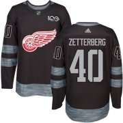 Wholesale Cheap Adidas Red Wings #40 Henrik Zetterberg Black 1917-2017 100th Anniversary Stitched NHL Jersey