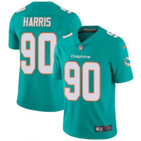 Wholesale Cheap Nike Dolphins #90 Charles Harris Aqua Green Team Color Men\'s Stitched NFL Vapor Untouchable Limited Jersey