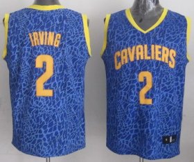 Wholesale Cheap Cleveland Cavaliers #2 Kyrie Irving Blue Leopard Print Fashion Jersey