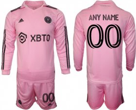 Cheap Men\'s Inter Miami CF Custom 2023-24 Pink Home Soccer Jersey Suit