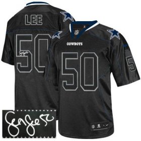 Wholesale Cheap Nike Cowboys #50 Sean Lee Lights Out Black Men\'s Stitched NFL Elite Autographed Jersey