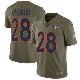 Wholesale Cheap Nike Broncos #28 Jamaal Charles Olive Men\'s Stitched NFL Limited 2017 Salute to Service Jersey
