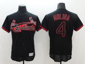 Wholesale Cheap Cardinals #4 Yadier Molina Black Fashion Flexbase Authentic Collection Stitched MLB Jersey