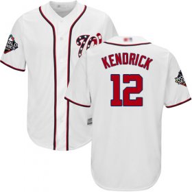 Wholesale Cheap Nationals #12 Howie Kendrick White Cool Base 2019 World Series Champions Stitched MLB Jersey
