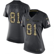 Wholesale Cheap Nike Rams #81 Gerald Everett Black Women's Stitched NFL Limited 2016 Salute to Service Jersey