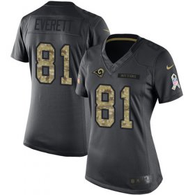 Wholesale Cheap Nike Rams #81 Gerald Everett Black Women\'s Stitched NFL Limited 2016 Salute to Service Jersey