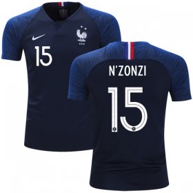 Wholesale Cheap France #15 N\'Zonzi Home Kid Soccer Country Jersey