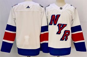Cheap Men\'s New York Rangers Blank White 2024 Stadium Series Stitched Jersey