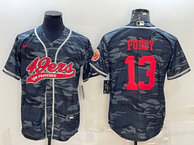 Wholesale Cheap Men\'s San Francisco 49ers #13 Brock Purdy Grey Camo With Patch Cool Base Stitched Baseball Jersey
