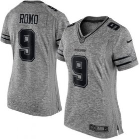 Wholesale Cheap Nike Cowboys #9 Tony Romo Gray Women\'s Stitched NFL Limited Gridiron Gray Jersey