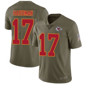 Wholesale Cheap Nike Chiefs #17 Mecole Hardman Olive Men\'s Stitched NFL Limited 2017 Salute to Service Jersey