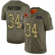 Wholesale Cheap Chicago Bears #34 Walter Payton Men's Nike 2019 Olive Camo Salute To Service Limited NFL Jersey