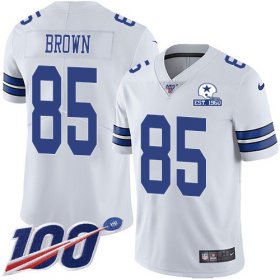 Wholesale Cheap Nike Cowboys #85 Noah Brown White Men\'s Stitched With Established In 1960 Patch NFL 100th Season Vapor Untouchable Limited Jersey