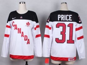 Wholesale Cheap Team Canada #31 Carey Price White 100th Anniversary Women\'s Stitched NHL Jersey
