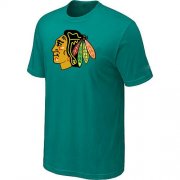 Wholesale Cheap Chicago Blackhawks Big & Tall Logo Teal Green NHL T-Shirt