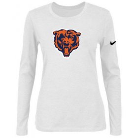 Wholesale Cheap Women\'s Nike Chicago Bears Of The City Long Sleeve Tri-Blend NFL T-Shirt White