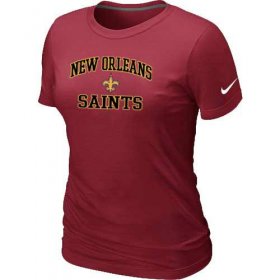 Wholesale Cheap Women\'s Nike New Orleans Saints Heart & Soul NFL T-Shirt Red