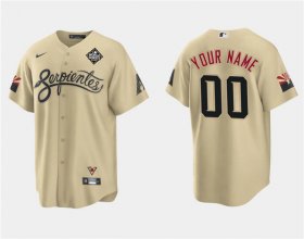 Men\'s Arizona Diamondbacks Active Player Custom Gold 2023 World Series City Connect Cool Base Stitched Baseball Jersey
