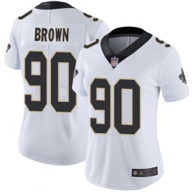 Wholesale Cheap Nike Saints #90 Malcom Brown White Women\'s Stitched NFL Vapor Untouchable Limited Jersey