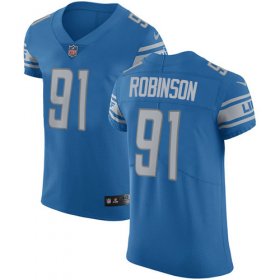 Wholesale Cheap Nike Lions #91 A\'Shawn Robinson Blue Team Color Men\'s Stitched NFL Vapor Untouchable Elite Jersey