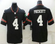 Wholesale Cheap Men's Dallas Cowboys #4 Dak Prescott Black Mexico 2021 Vapor Untouchable Stitched Nike Limited Jersey