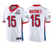 Wholesale Cheap Men's Kansas City Chiefs #15 Patrick Mahomes White 2022 Pro Bowl Vapor Untouchable Stitched Limited Jersey