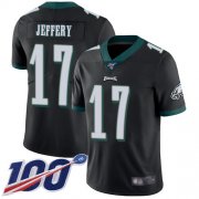 Wholesale Cheap Nike Eagles #17 Alshon Jeffery Black Alternate Men's Stitched NFL 100th Season Vapor Limited Jersey