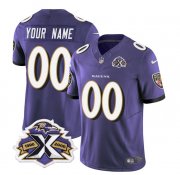 Wholesale Cheap Men's Baltimore Ravens Active Player Custom Purple 2023 F.U.S.E With Patch Throwback Vapor Limited Stitched Jersey