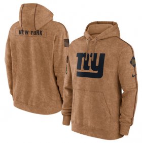 Wholesale Cheap Men\'s New York Giants 2023 Brown Salute to Service Pullover Hoodie