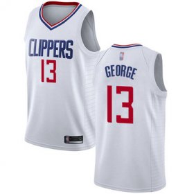 Wholesale Cheap Clippers #13 Paul George White Basketball Swingman Association Edition Jersey