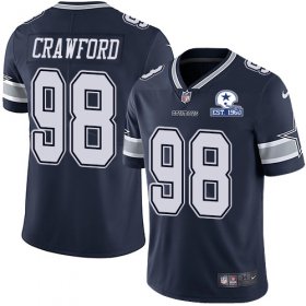 Wholesale Cheap Nike Cowboys #98 Tyrone Crawford Navy Blue Team Color Men\'s Stitched With Established In 1960 Patch NFL Vapor Untouchable Limited Jersey
