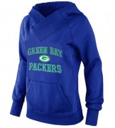 Wholesale Cheap Women's Green Bay Packers Heart & Soul Pullover Hoodie Blue