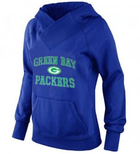 Wholesale Cheap Women\'s Green Bay Packers Heart & Soul Pullover Hoodie Blue