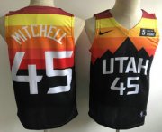Wholesale Cheap Men's Utah Jazz #45 Donovan Mitchell Mountain Black 2020 Nike Swingman 5 For The Fight Stitched NBA Jersey
