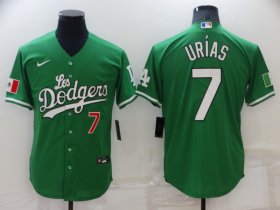 Wholesale Cheap Men\'s Los Angeles Dodgers #7 Julio Urias Green With Los 2021 Mexican Heritage Stitched Baseball Jersey