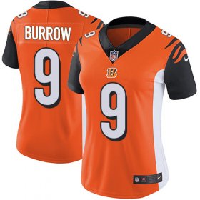 Wholesale Cheap Nike Bengals #9 Joe Burrow Orange Alternate Women\'s Stitched NFL Vapor Untouchable Limited Jersey