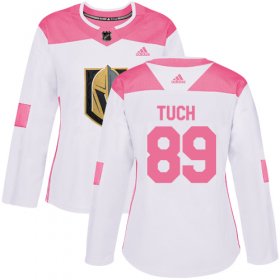 Wholesale Cheap Adidas Golden Knights #89 Alex Tuch White/Pink Authentic Fashion Women\'s Stitched NHL Jersey