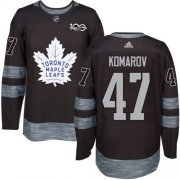 Wholesale Cheap Adidas Maple Leafs #47 Leo Komarov Black 1917-2017 100th Anniversary Stitched NHL Jersey
