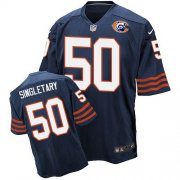Wholesale Cheap Nike Bears #50 Mike Singletary Navy Blue Throwback Men's Stitched NFL Elite Jersey