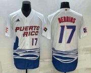 Cheap Men's Puerto Rico Baseball #17 Jose Berrios Number 2023 White World Baseball Classic Stitched Jerseys