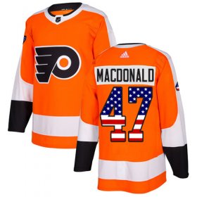 Wholesale Cheap Adidas Flyers #47 Andrew MacDonald Orange Home Authentic USA Flag Stitched Youth NHL Jersey