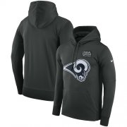 Wholesale Cheap NFL Men's Los Angeles Rams Nike Anthracite Crucial Catch Performance Pullover Hoodie