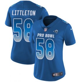Wholesale Cheap Nike Rams #58 Cory Littleton Royal Women\'s Stitched NFL Limited NFC 2019 Pro Bowl Jersey