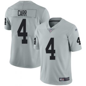 Wholesale Cheap Nike Raiders #4 Derek Carr Silver Men\'s Stitched NFL Limited Inverted Legend Jersey