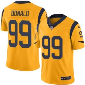 Wholesale Cheap Nike Rams #99 Aaron Donald Gold Youth Stitched NFL Limited Rush Jersey