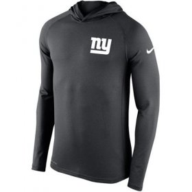 Wholesale Cheap Men\'s New York Giants Nike Charcoal Stadium Touch Hooded Performance Long Sleeve T-Shirt