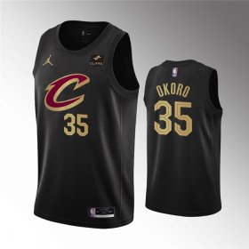 Wholesale Cheap Men\'s Cleveland Cavaliers #35 Isaac Okoro Black Statement Edition Stitched Basketball Jersey